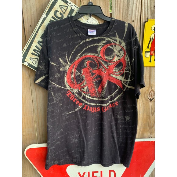 Vintage 2003 Three Days Grace One-X Promo Album All Over Print band tee XL - Picture 1 of 6